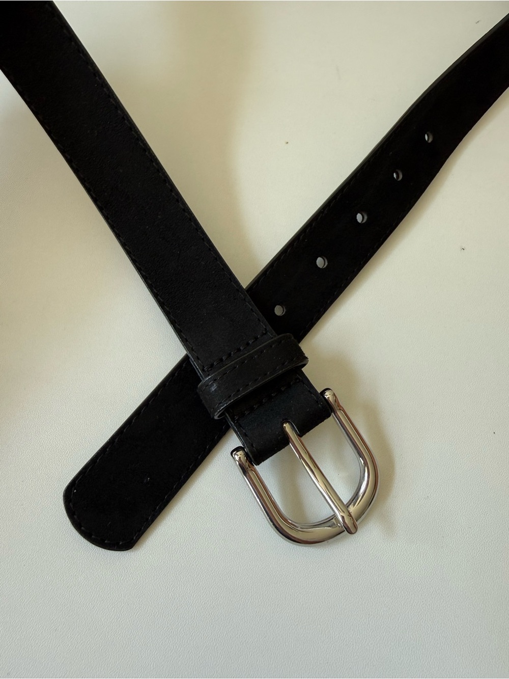 H&M Black Belt with Silver Buckle - Classic Men's Accessory